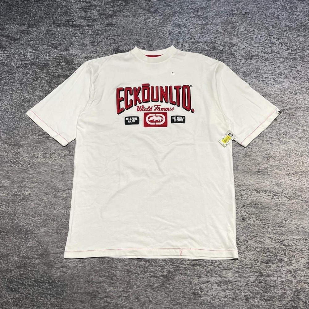 NWT VTG Ecko UNLTD T Shirt Mens Medium White Oversized Skater Grunge Y2K